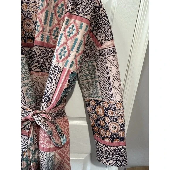 Julia Amory Hazel Wrap Jacket Rose Kilm Patchwork Womens M - Picture 4 of 15